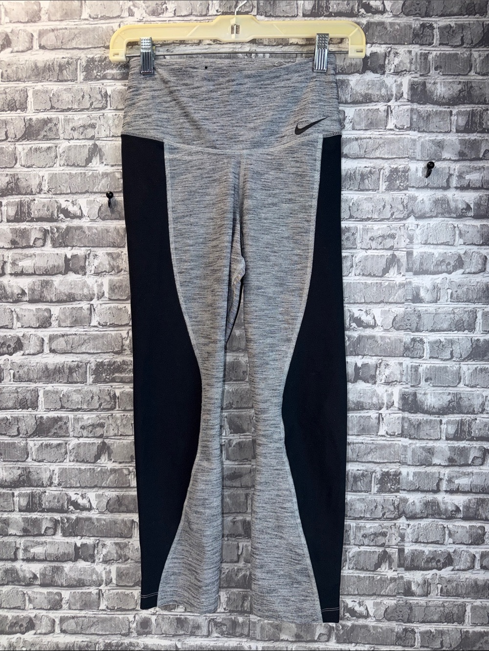 Nike Gray and Black Panel Leggings